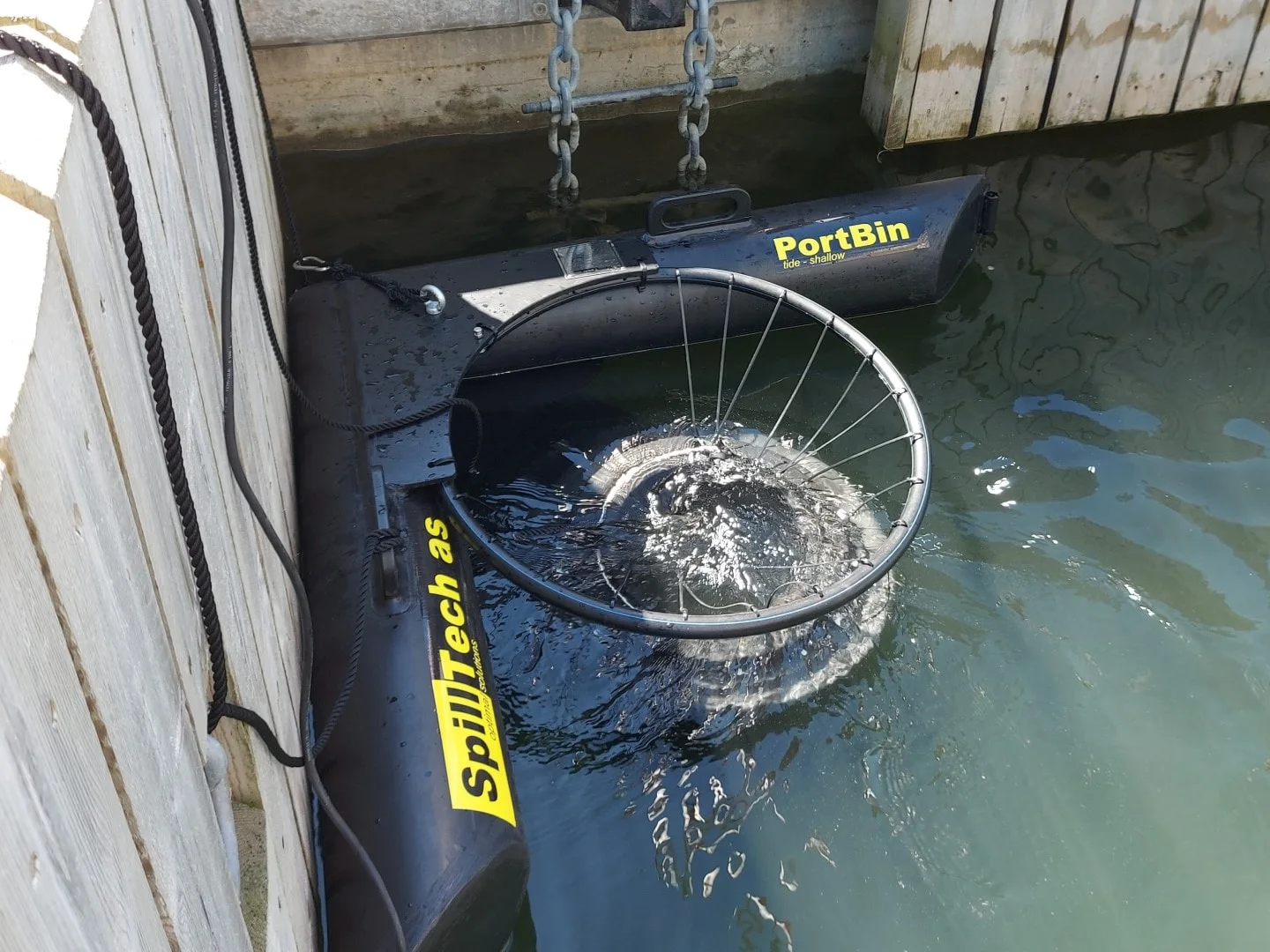 PortBin Tide installed at a pier